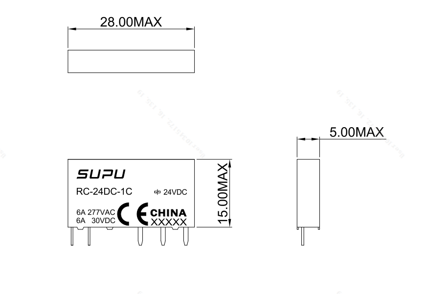 超薄型继电器插头RC-24DC-1C